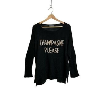 Wooden Ships X/S Black Oversized Champagne Please Lightweight Mohair Sweater